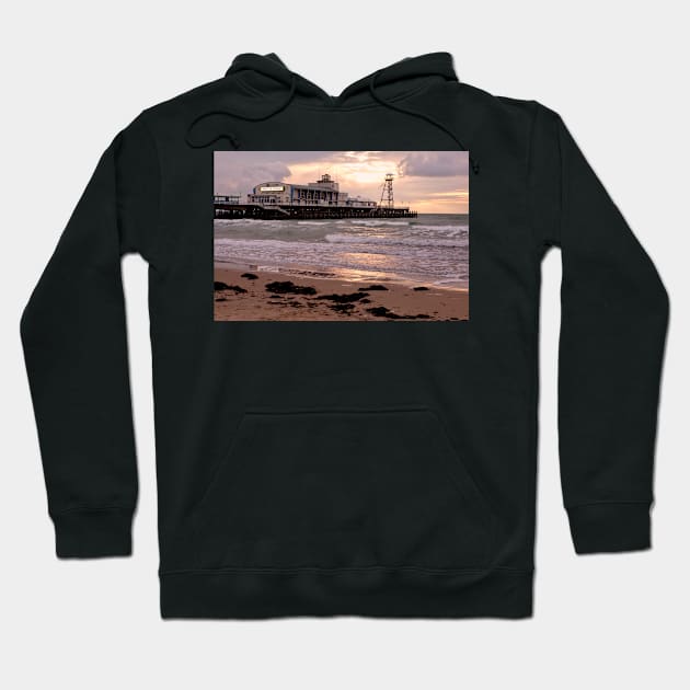 Bournemouth Pier And Beach Dorset England Hoodie by AndyEvansPhotos